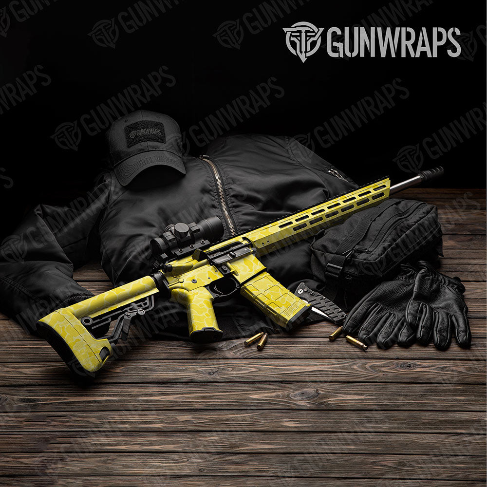 Old School Duck Elite Yellow AR-15 Gun Skin Vinyl Wraps