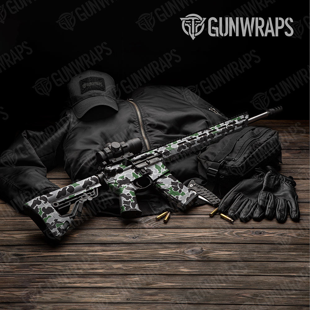 Old School Duck Green Tiger AR-15 Gun Skin Vinyl Wraps