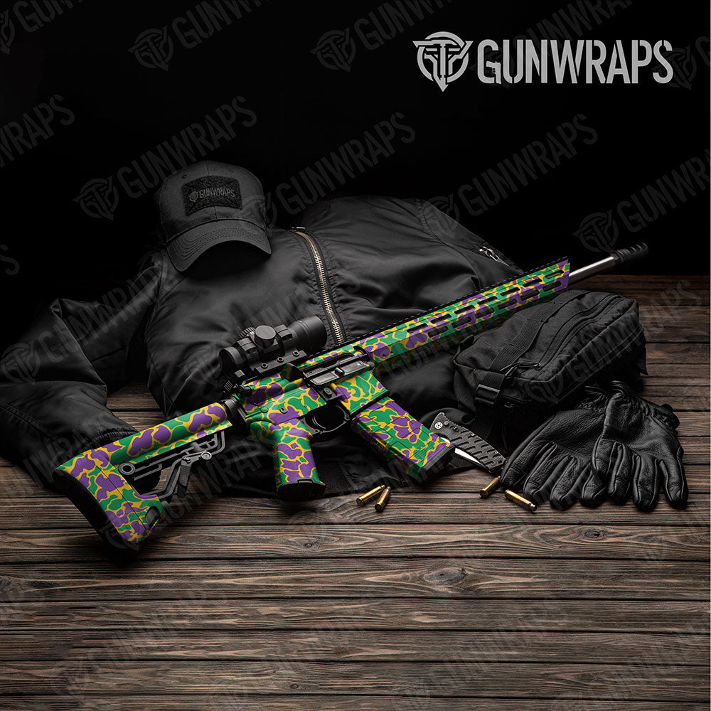 Old School Duck Mardi Gras AR-15 Gun Skin Vinyl Wraps