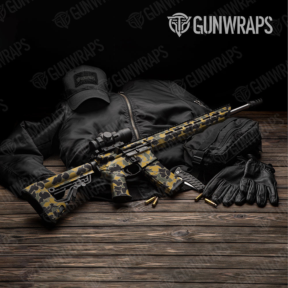 Old School Duck Militant Yellow AR-15 Gun Skin Vinyl Wraps