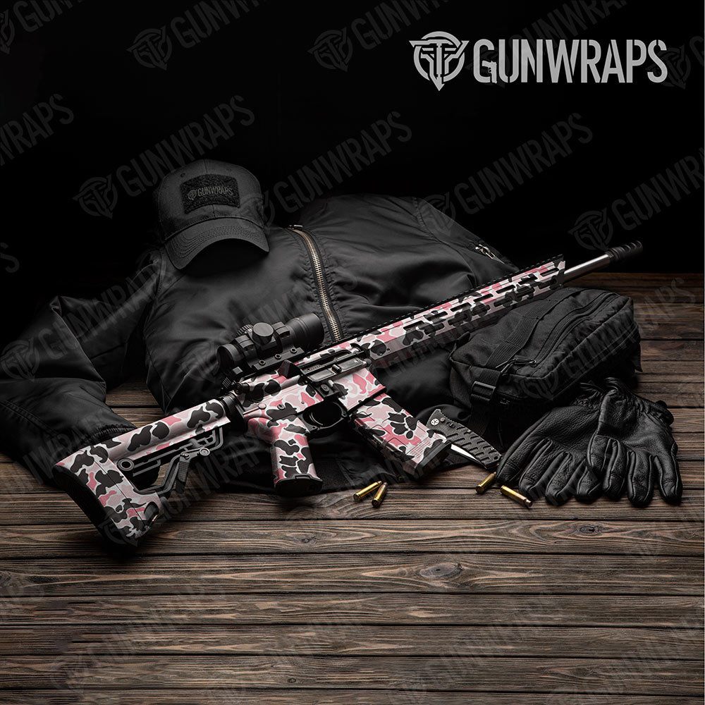 Old School Duck Pink AR-15 Gun Skin Vinyl Wraps