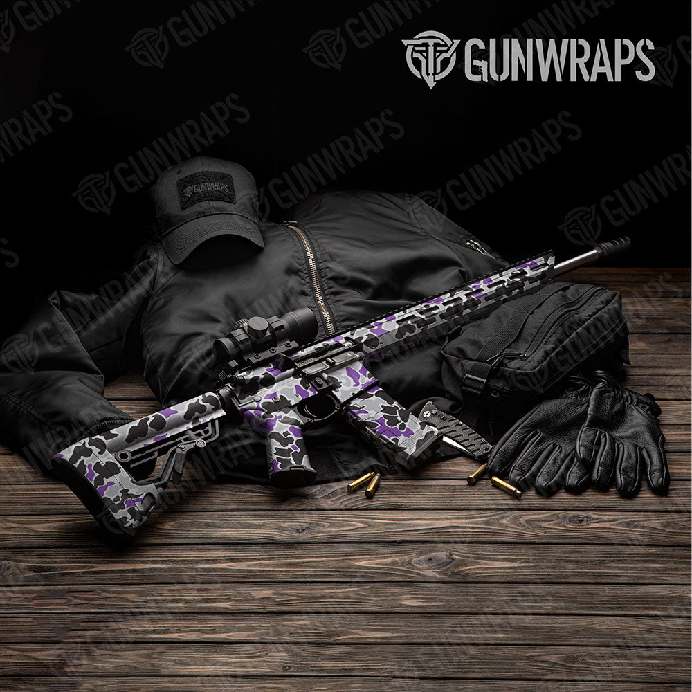 Old School Duck Purple Tiger AR-15 Gun Skin Vinyl Wraps