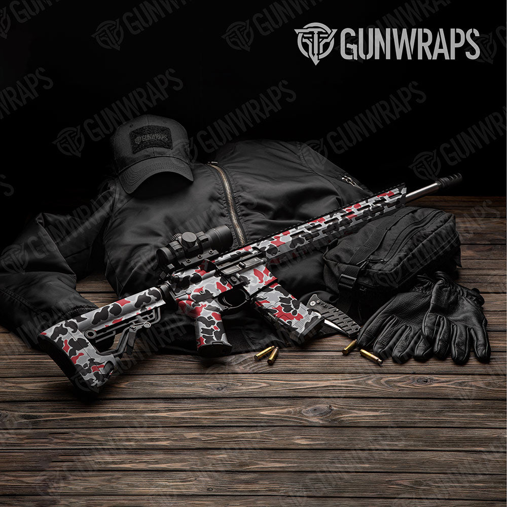 Old School Duck Red Tiger AR-15 Gun Skin Vinyl Wraps