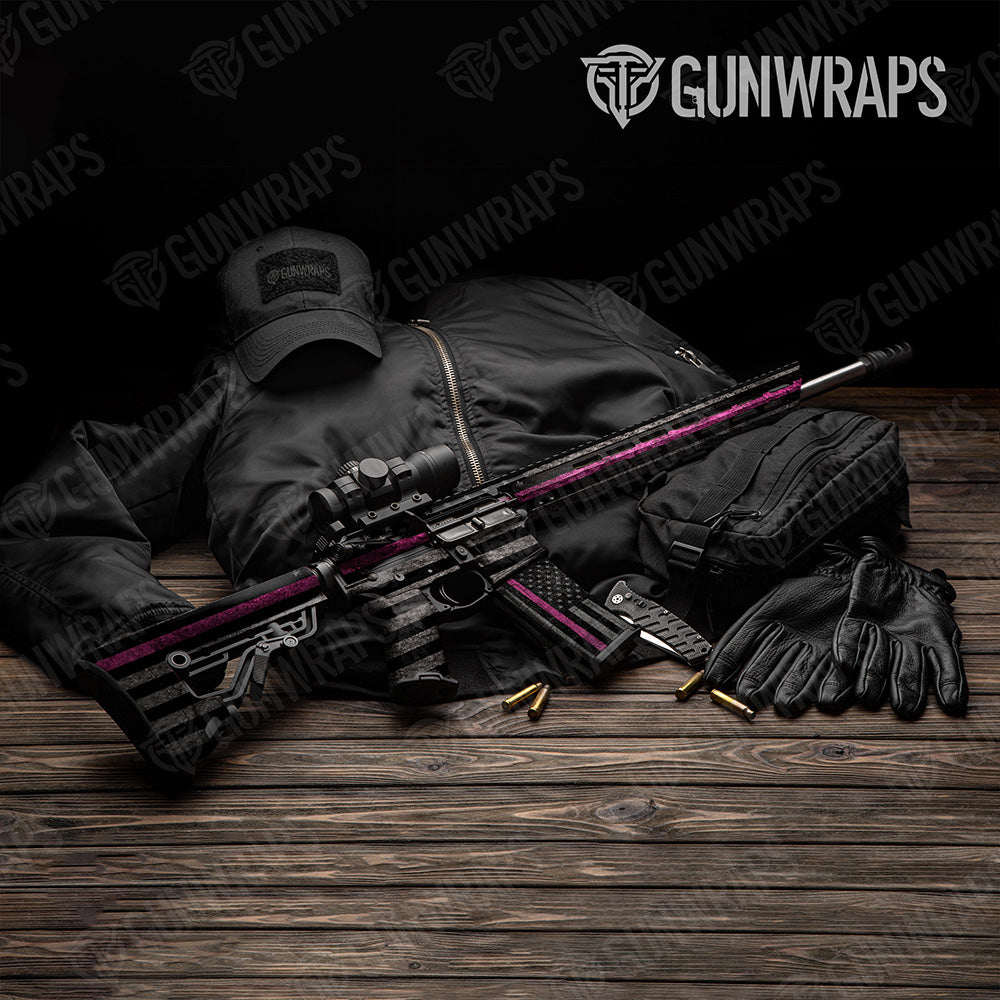 AR-15 Patriotic Pink Flag Gun Skin Vinyl Wrap