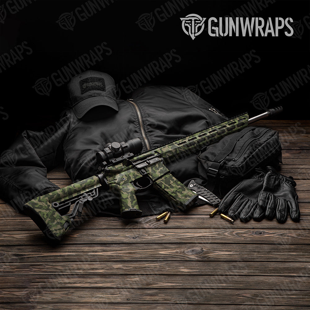 AR-15 Ragged Army Green Camo Gun Skin Vinyl Wrap