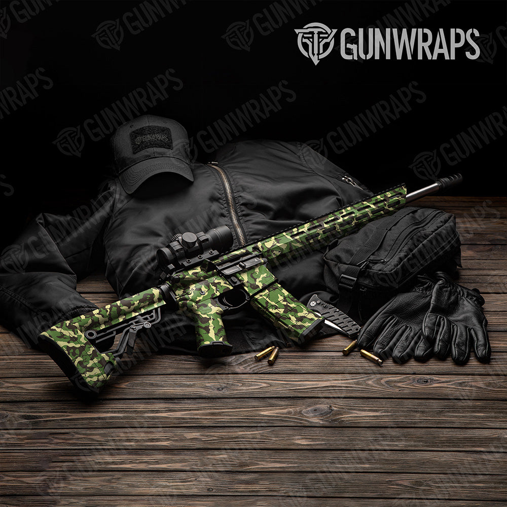 AR-15 Ragged Jungle Camo Gun Skin Vinyl Wrap
