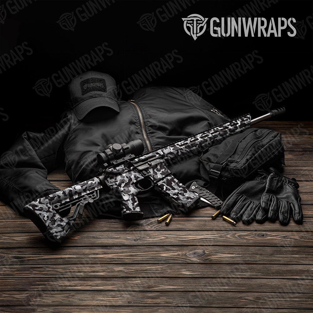 AR-15 Ragged Urban Night Camo Gun Skin Vinyl Wrap