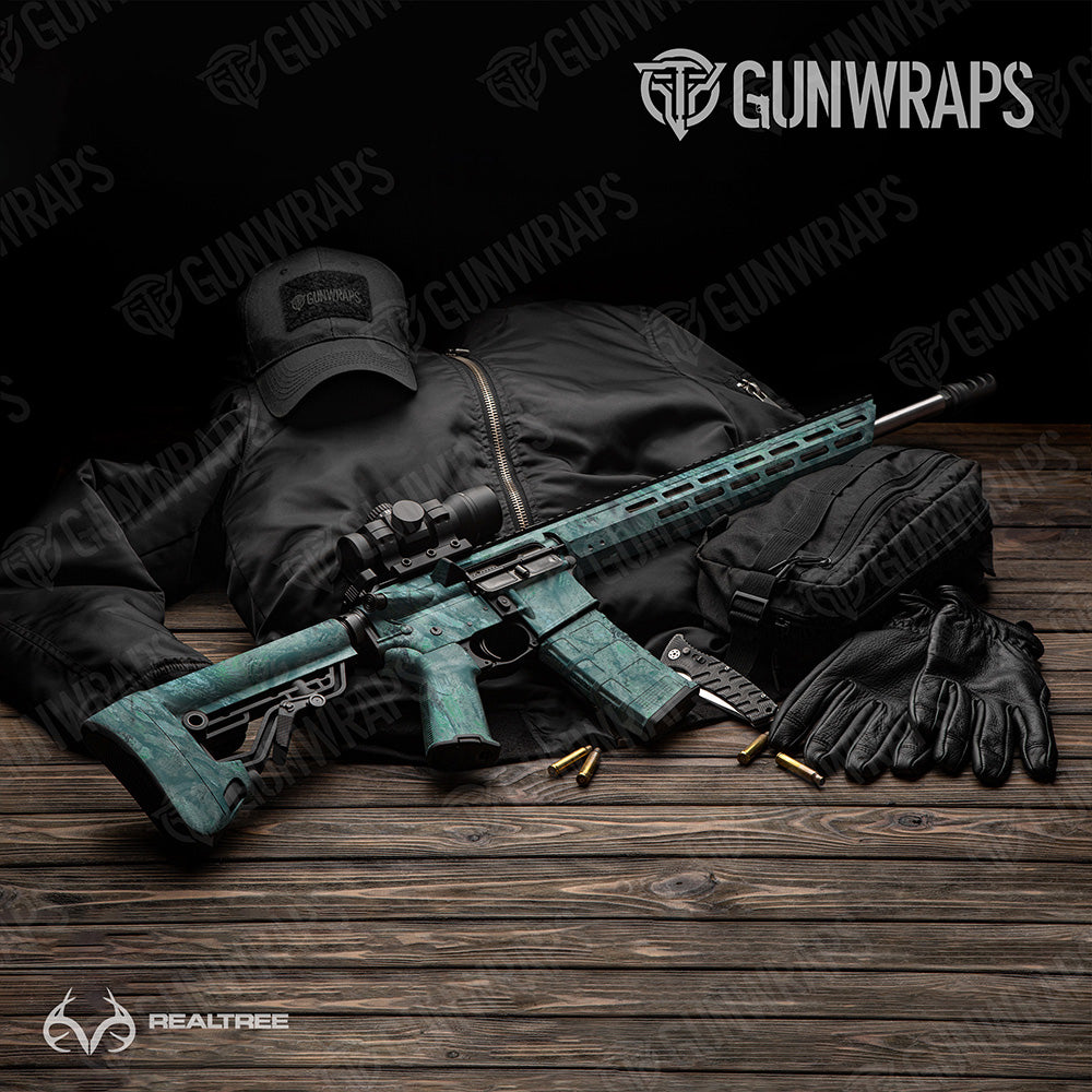 AR-15 Realtree Aspect Sea Glass Camo Gun Skin Vinyl Wrap