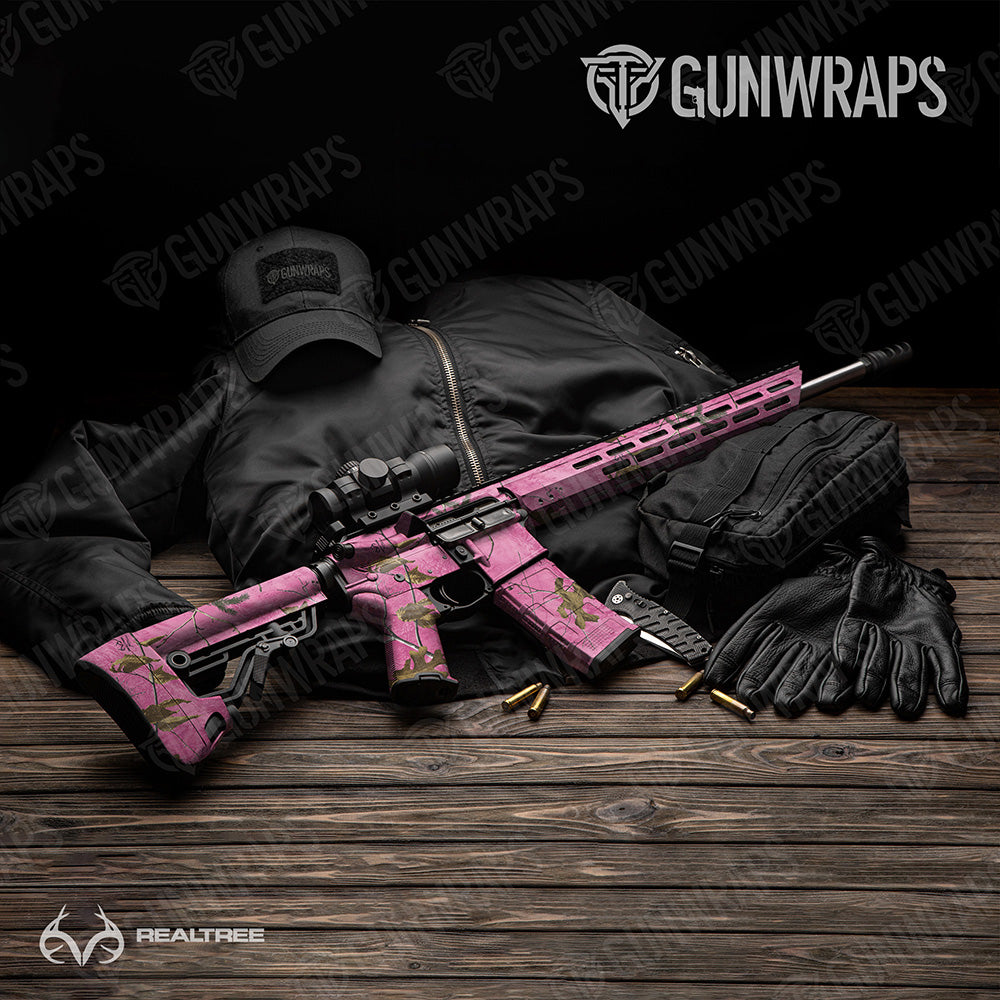 AR-15 Realtree XTRA Colors Pink Camo Gun Skin Vinyl Wrap