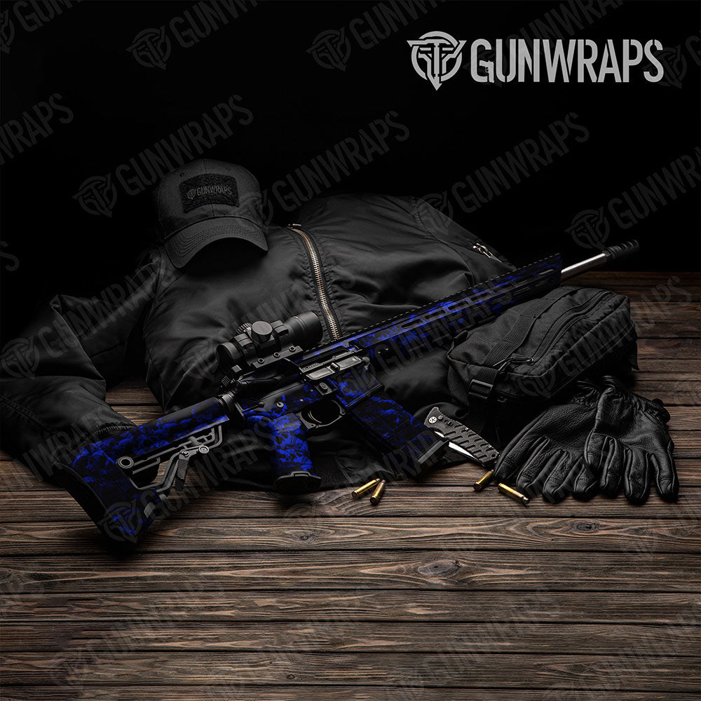 Skull Blue AR-15 Gun Skin Vinyl Wraps
