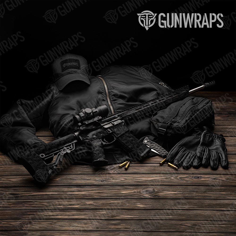 Skull Grayscale AR-15 Gun Skin Vinyl Wraps