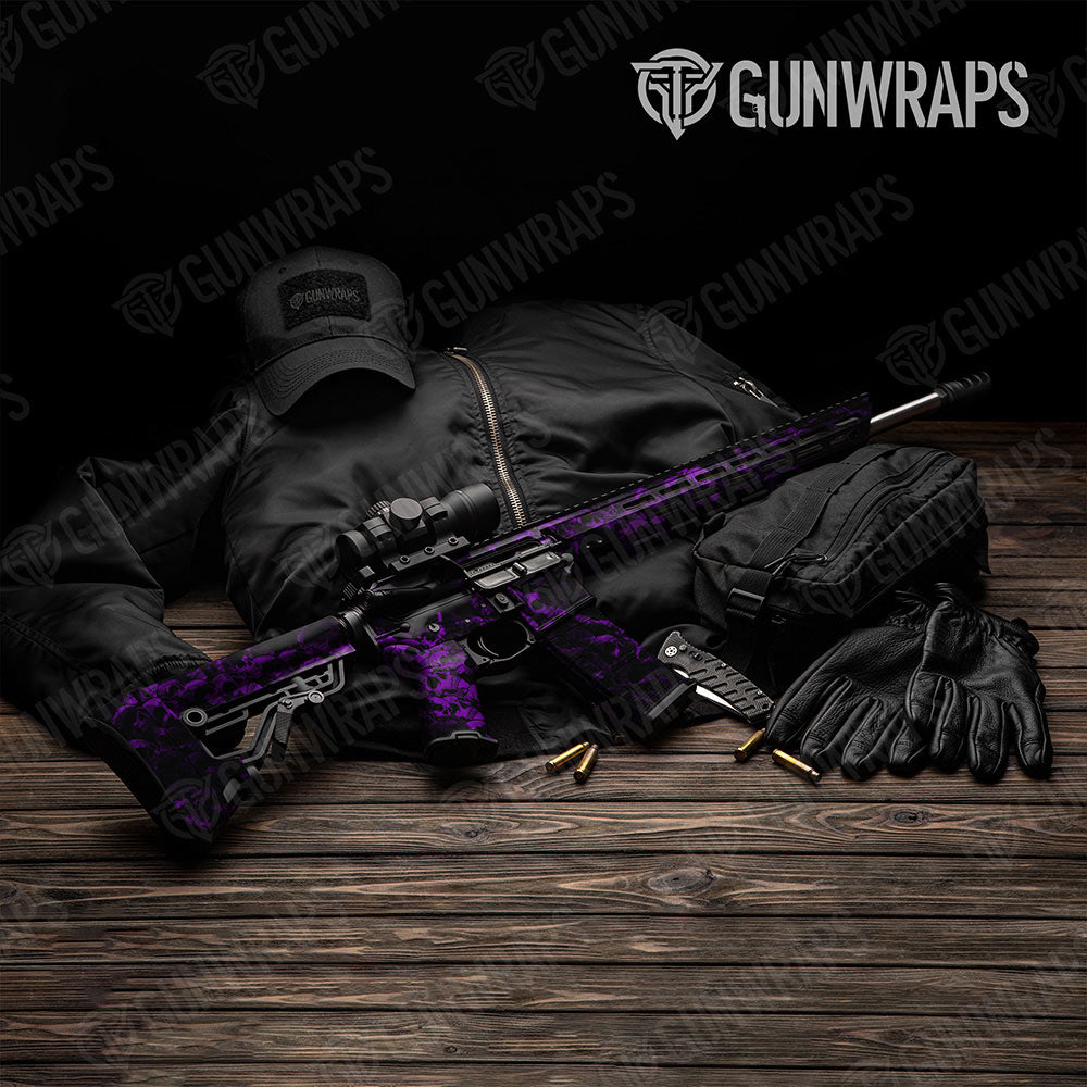 Skull Purple AR-15 Gun Skin Vinyl Wraps