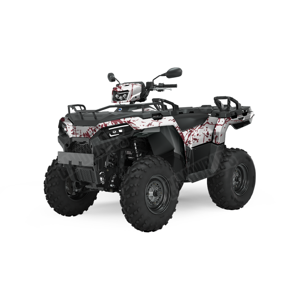 Bloodbath White ATV Camo Vinyl Wrap