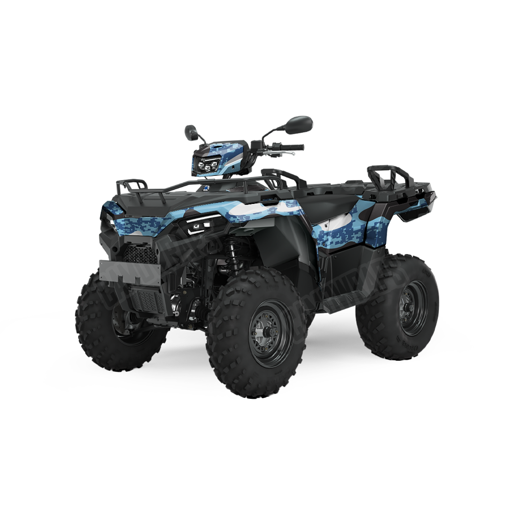Compound Baby Blue ATV Camo Vinyl Wrap
