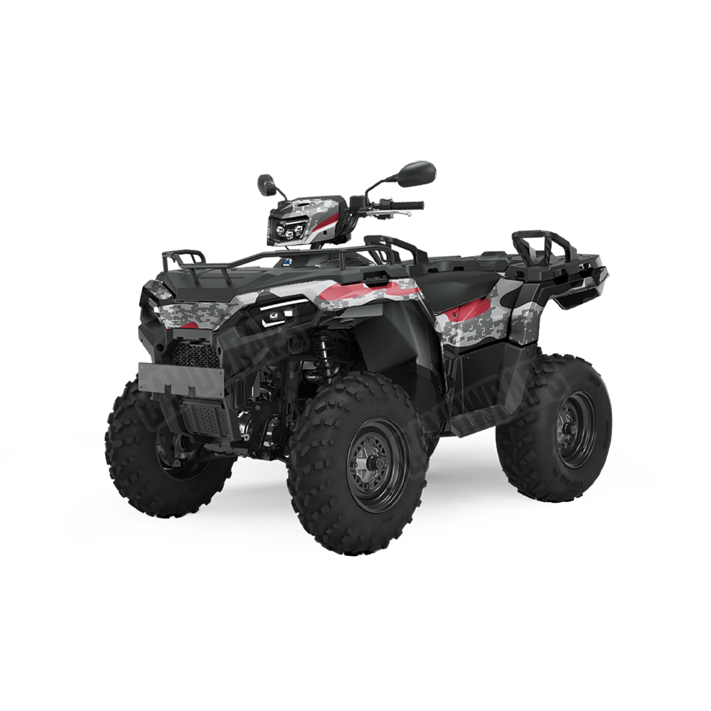 Compound Urban Red Camo ATV Vinyl Wrap