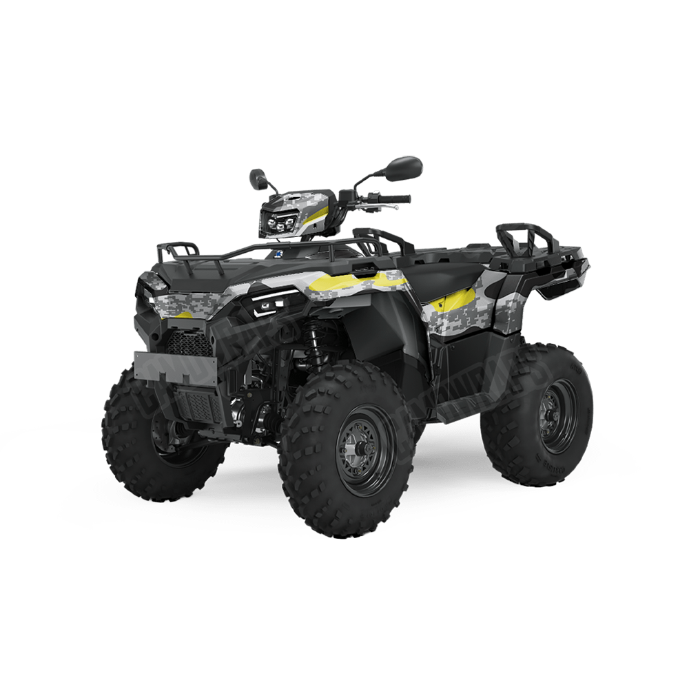 Compound Urban Yellow Camo ATV Vinyl Wrap