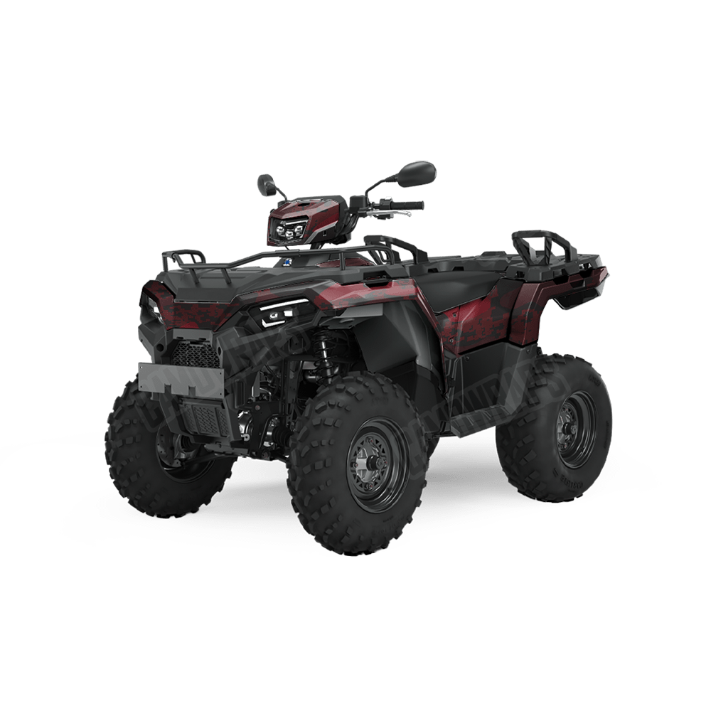 Compound Vampire Red Camo ATV Vinyl Wrap
