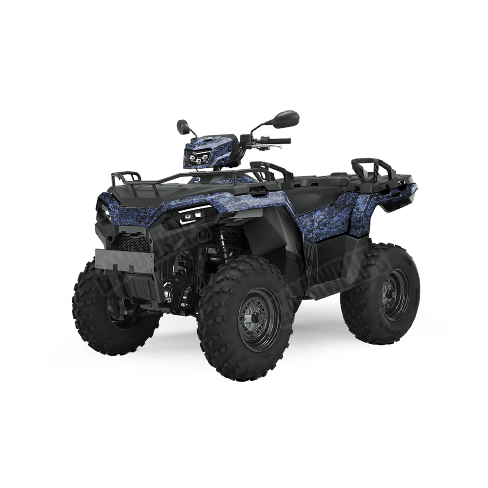 Digital Blue Midnight Camo ATV Vinyl Wrap
