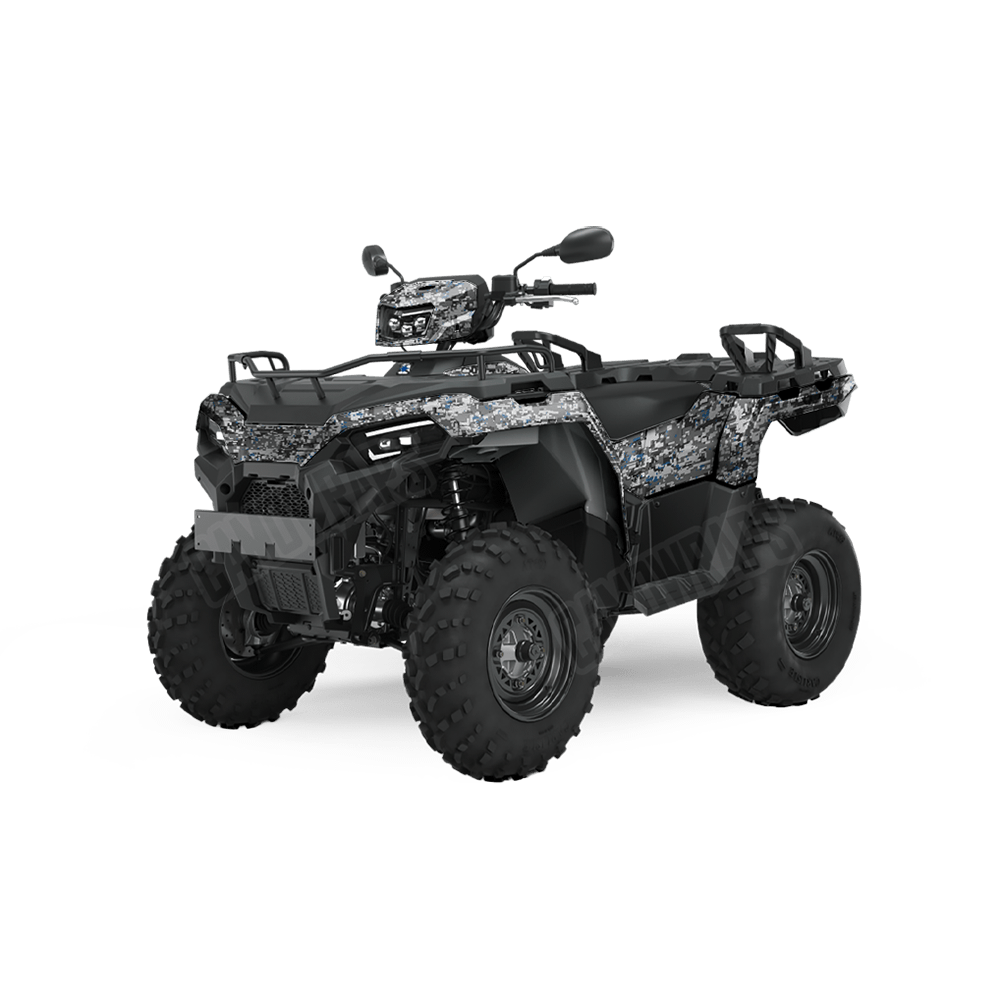 Digital Urban Blue Camo ATV Vinyl Wrap