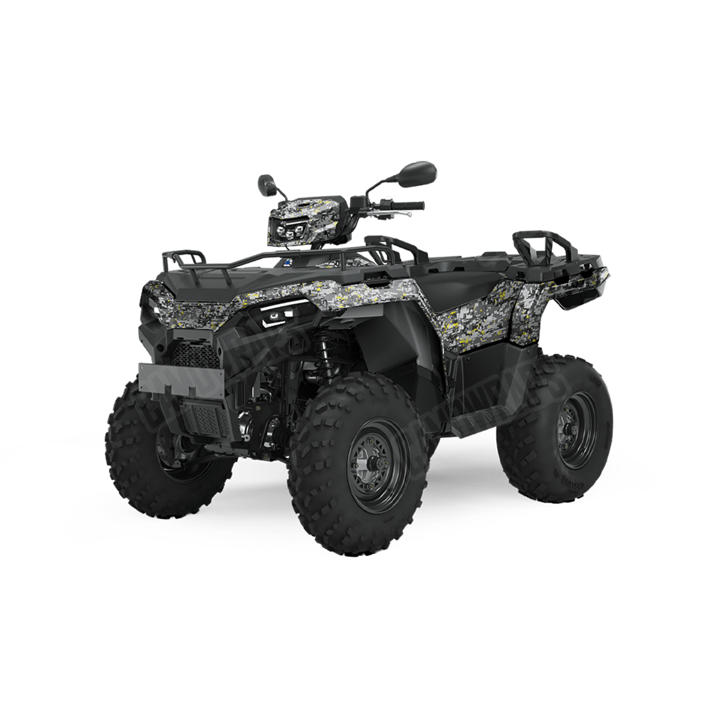 Digital Urban Yellow Camo ATV Vinyl Wrap