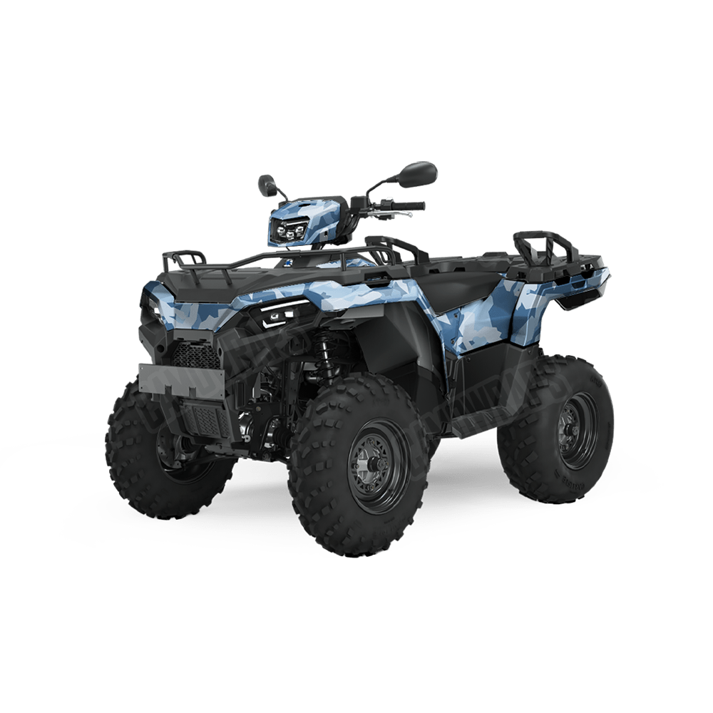 Erratic Cool Blue Camo ATV Vinyl Wrap