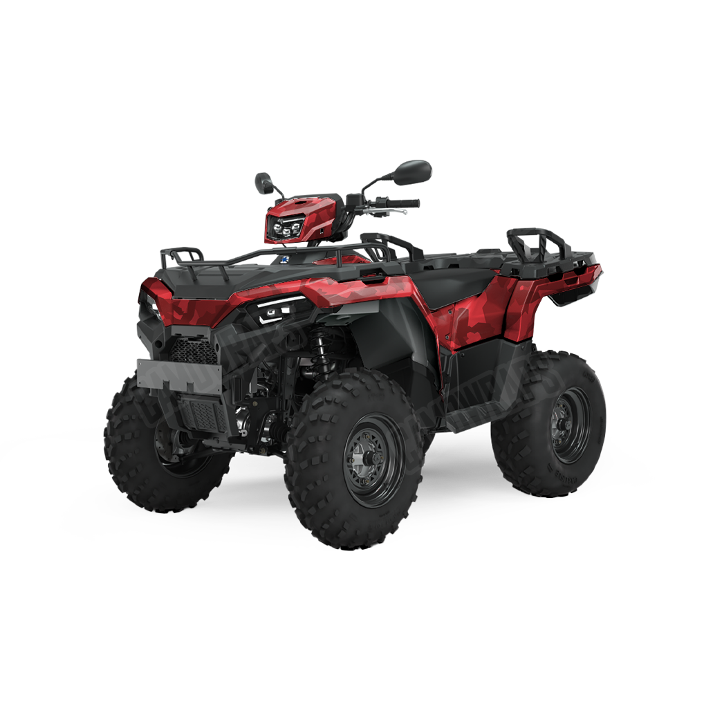 Erratic Elite Red ATV Camo Vinyl Wrap