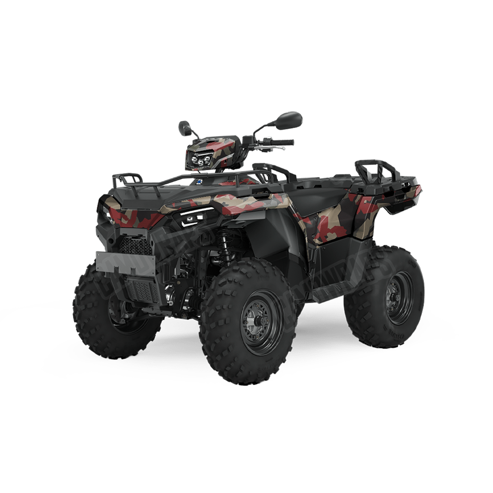 Erratic Militant Red Camo ATV Vinyl Wrap