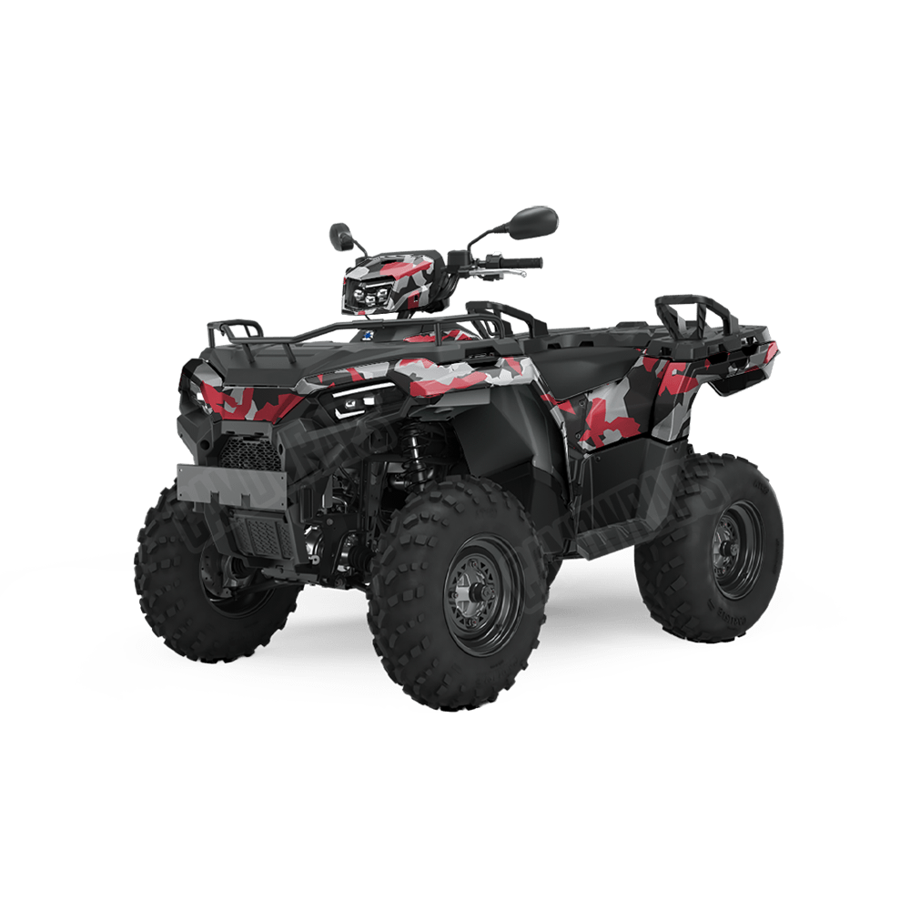 Erratic Red Tiger Camo ATV Vinyl Wrap