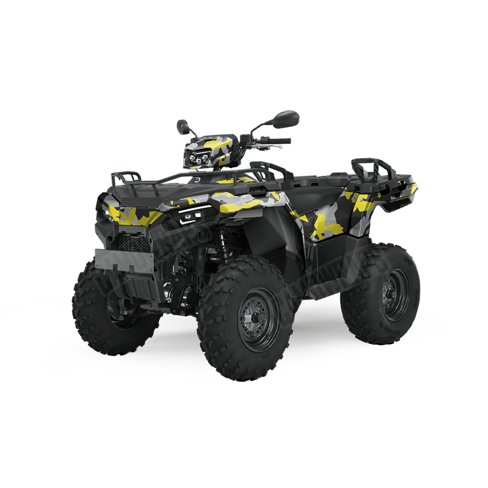 Erratic Yellow Tiger Camo ATV Vinyl Wrap