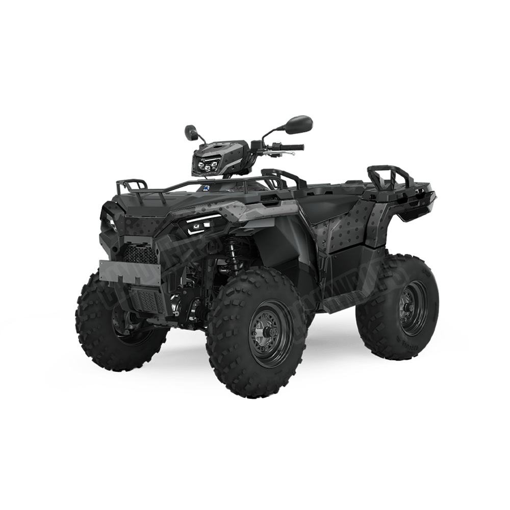 Halftone Splatter Elite Black Camo ATV Vinyl Wrap