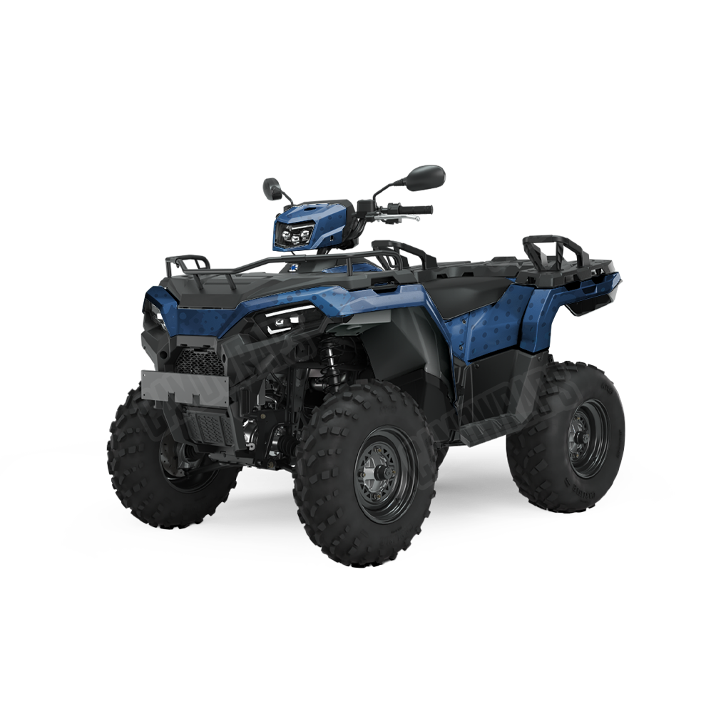 Halftone Splatter Elite Blue ATV Camo Vinyl Wrap