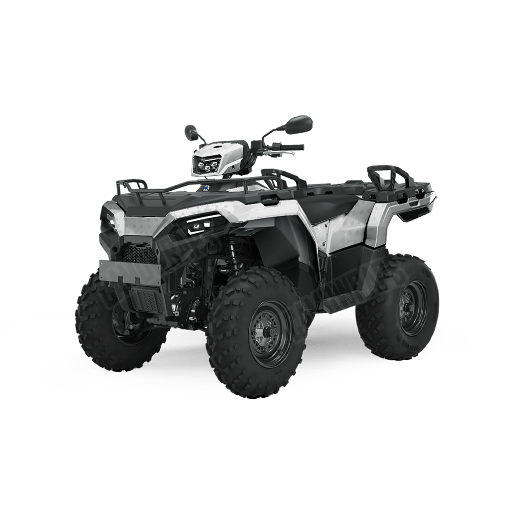 Halftone Splatter Elite White Camo ATV Vinyl Wrap