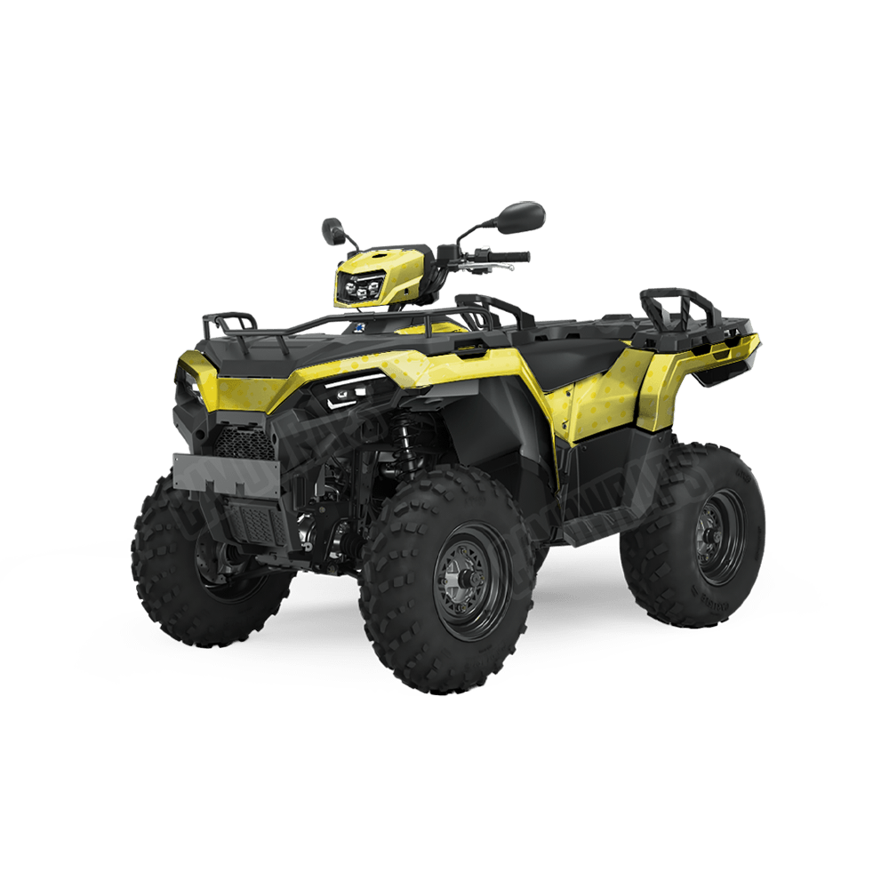 Halftone Splatter Elite Yellow Camo ATV Vinyl Wrap