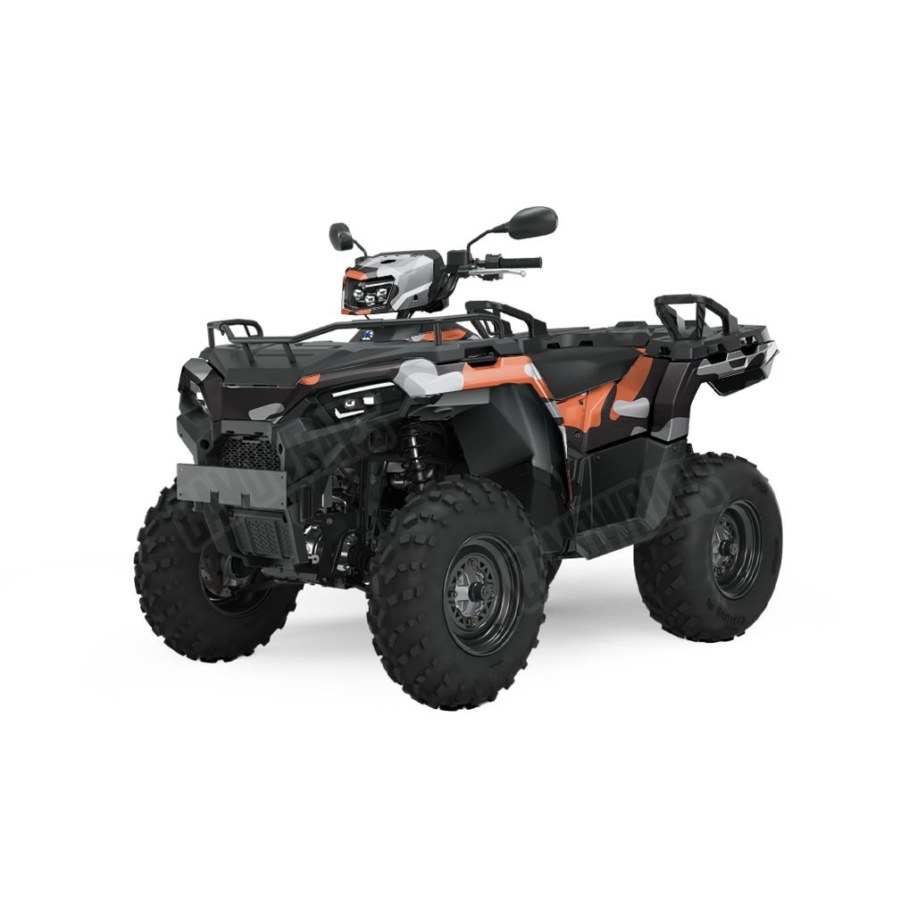Jumbo Classic Orange Tiger ATV Camo Vinyl Wrap