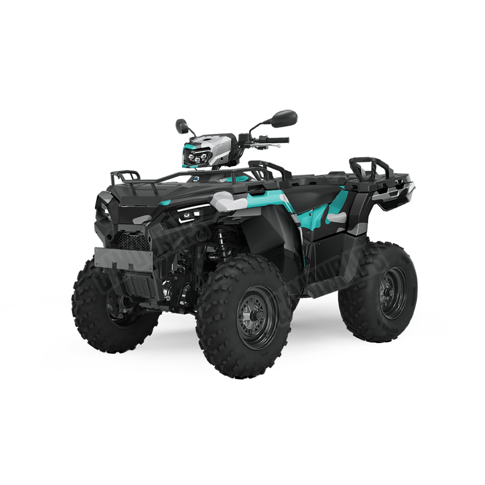 Jumbo Classic Tiffany Blue Tiger Camo ATV Vinyl Wrap