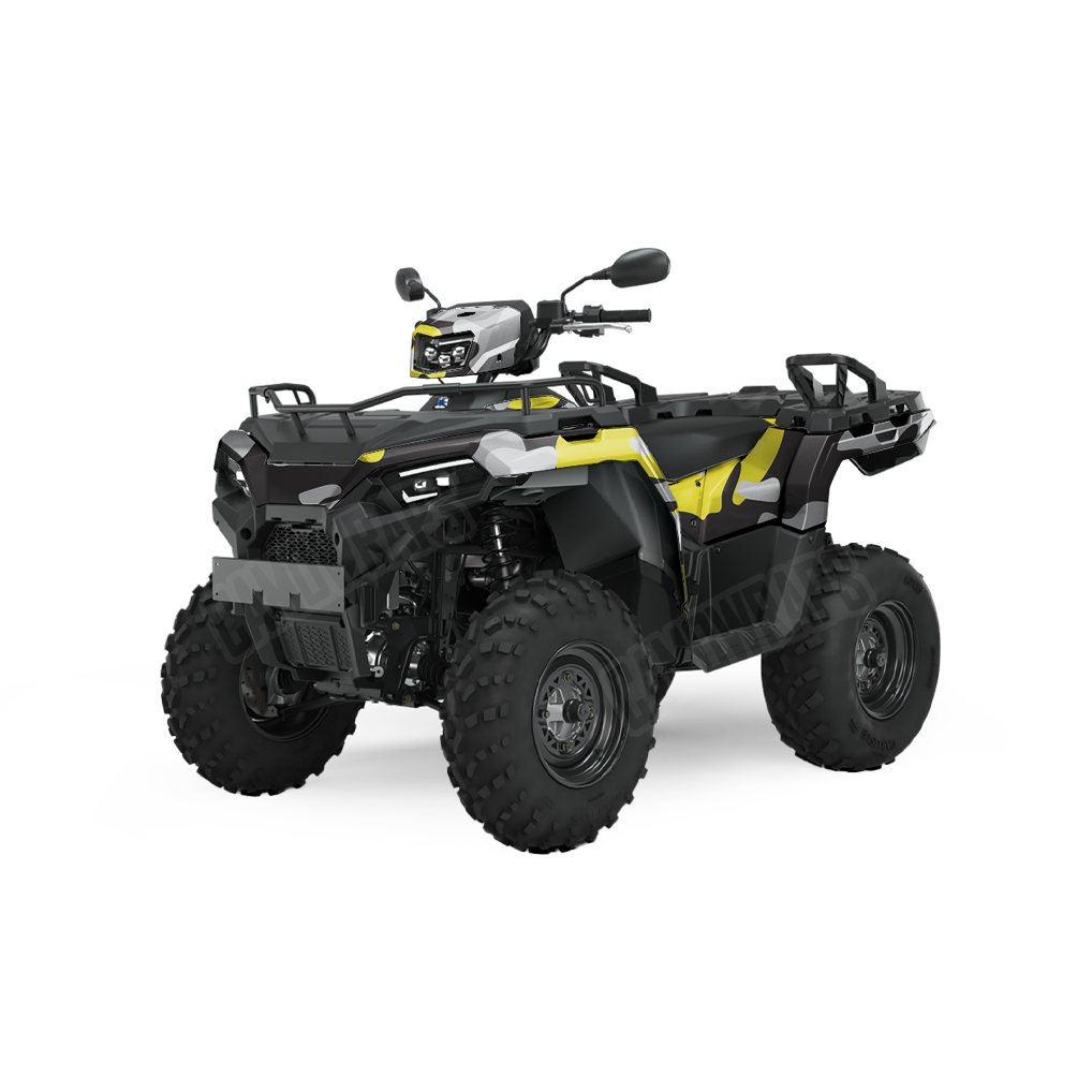 Jumbo Classic Yellow Tiger ATV Camo Vinyl Wrap