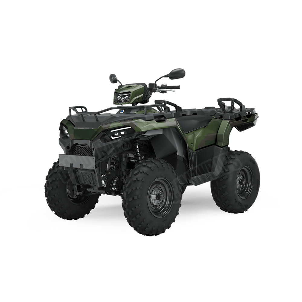 Jumbo Cumulus Army Dark Green Camo ATV Vinyl Wrap