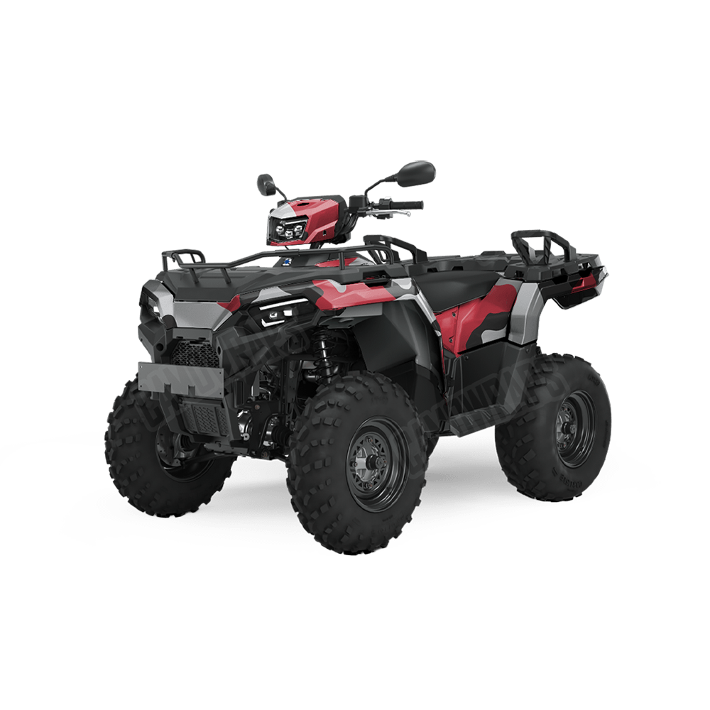 Jumbo Cumulus Red Tiger Camo ATV Vinyl Wrap