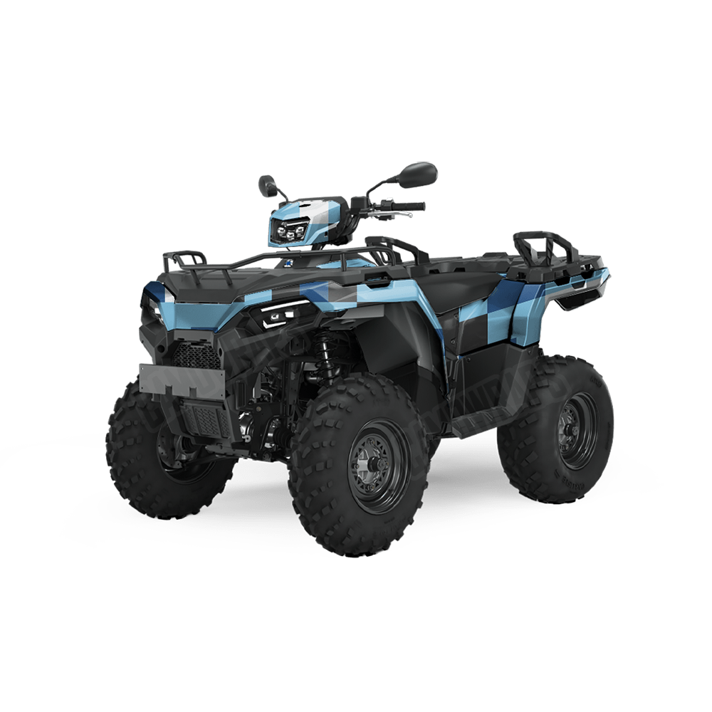 Pixel Baby Blue ATV Wraps