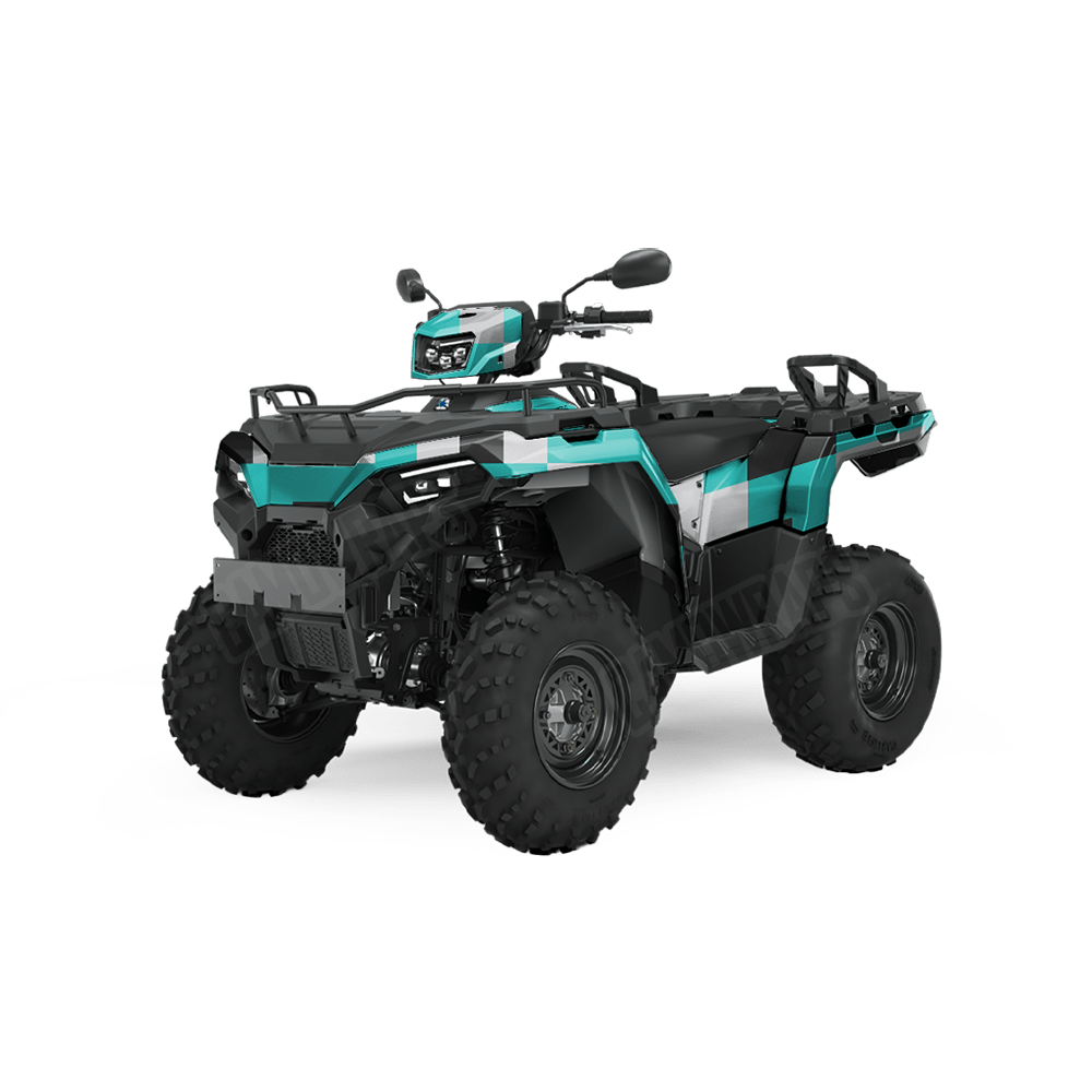 Pixel Tiffany Blue Tiger ATV Wraps