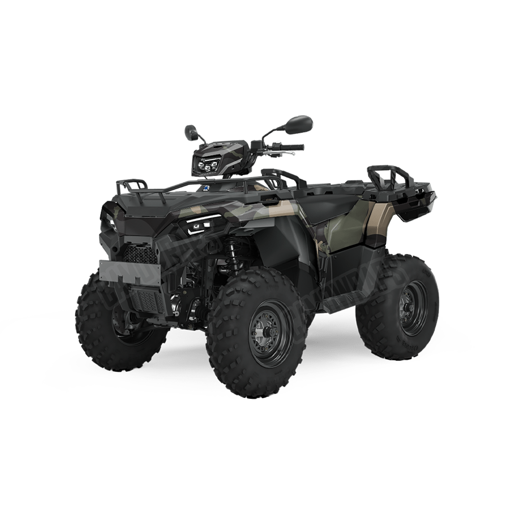 Jumbo Ragged Militant Charcoal Camo ATV Vinyl Wrap