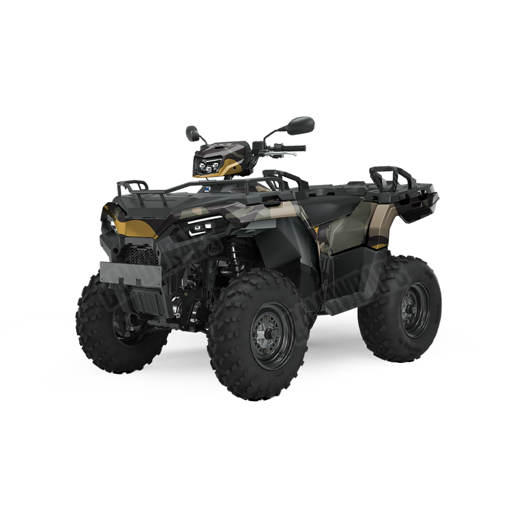Jumbo Ragged Militant Yellow ATV Camo Vinyl Wrap