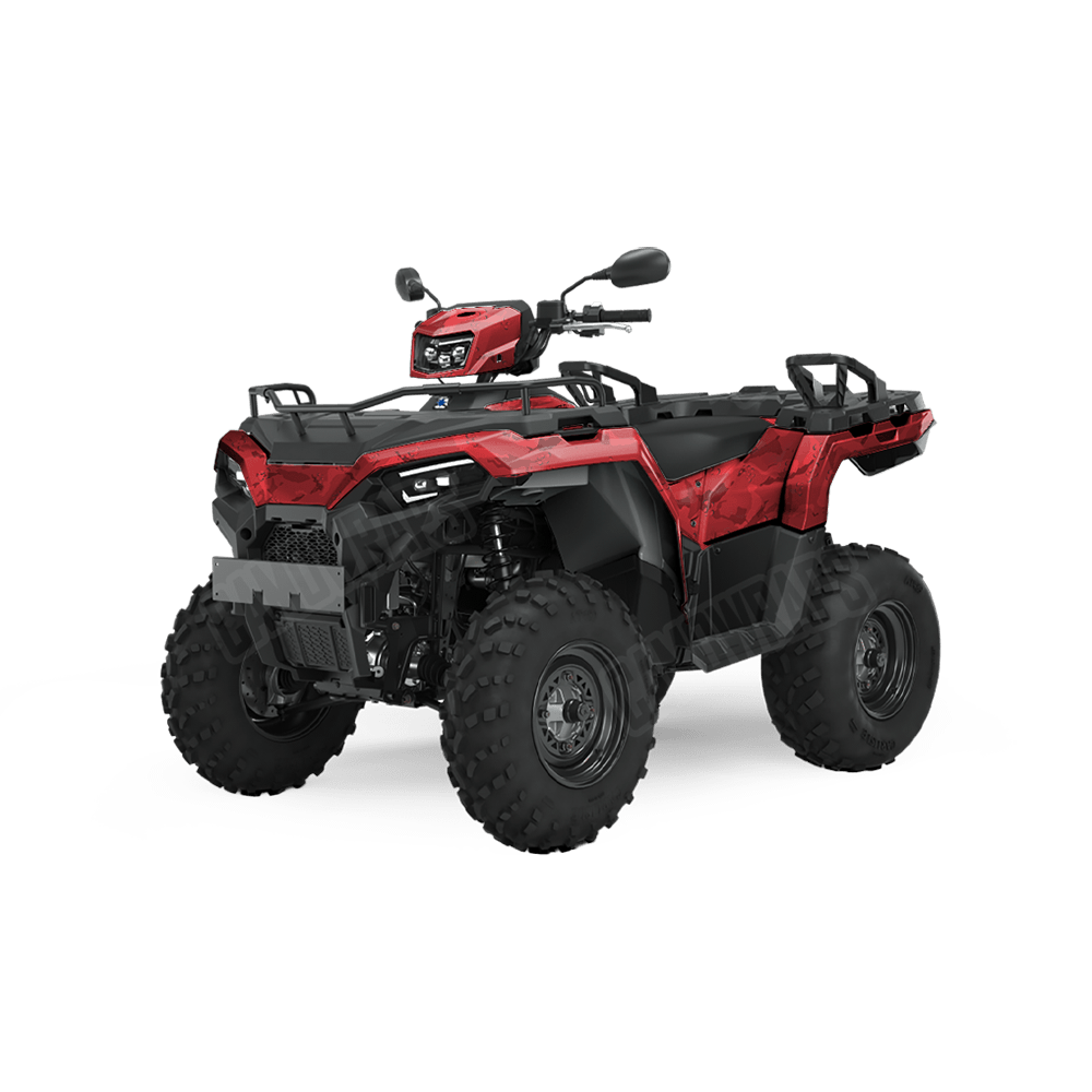 Large Battle Storm Elite Red Camo ATV Vinyl Wrap
