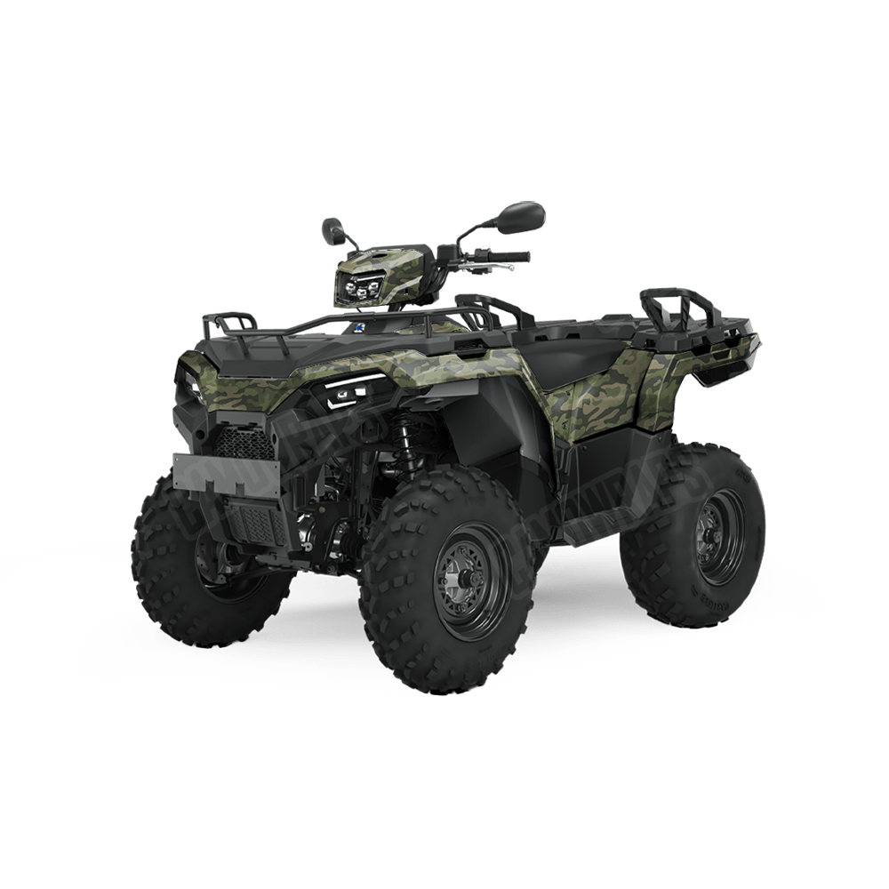 Large Classic Army Green Camo ATV Vinyl Wrap