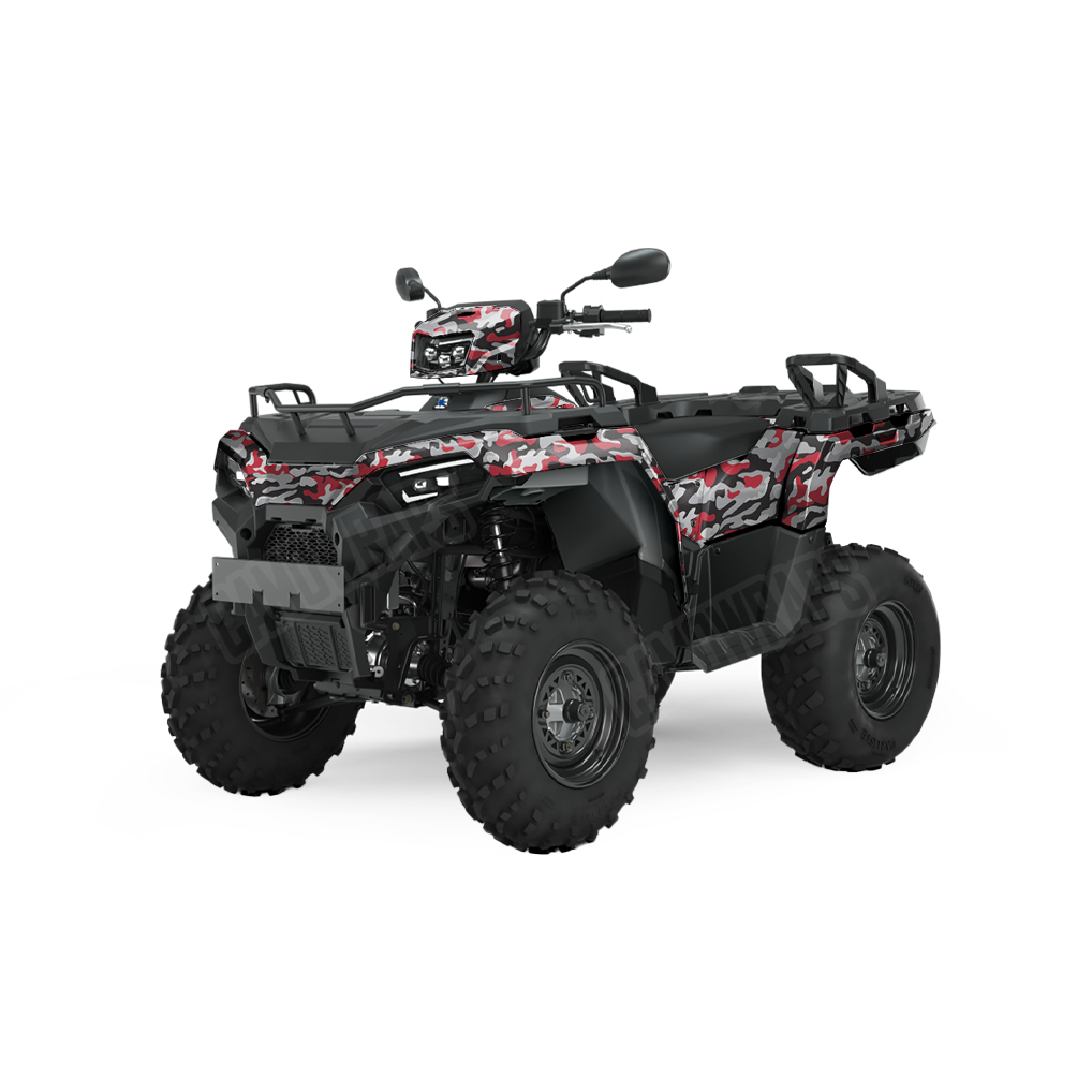 Large Classic Red Tiger ATV Camo Vinyl Wrap