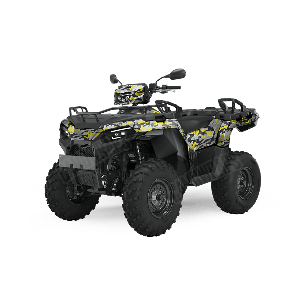 Large Classic Yellow Tiger Camo ATV Vinyl Wrap