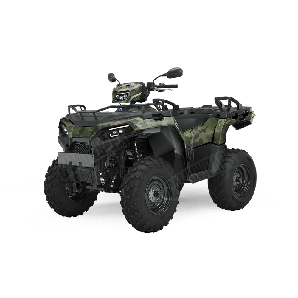 Large Cumulus Army Green Camo ATV Vinyl Wrap