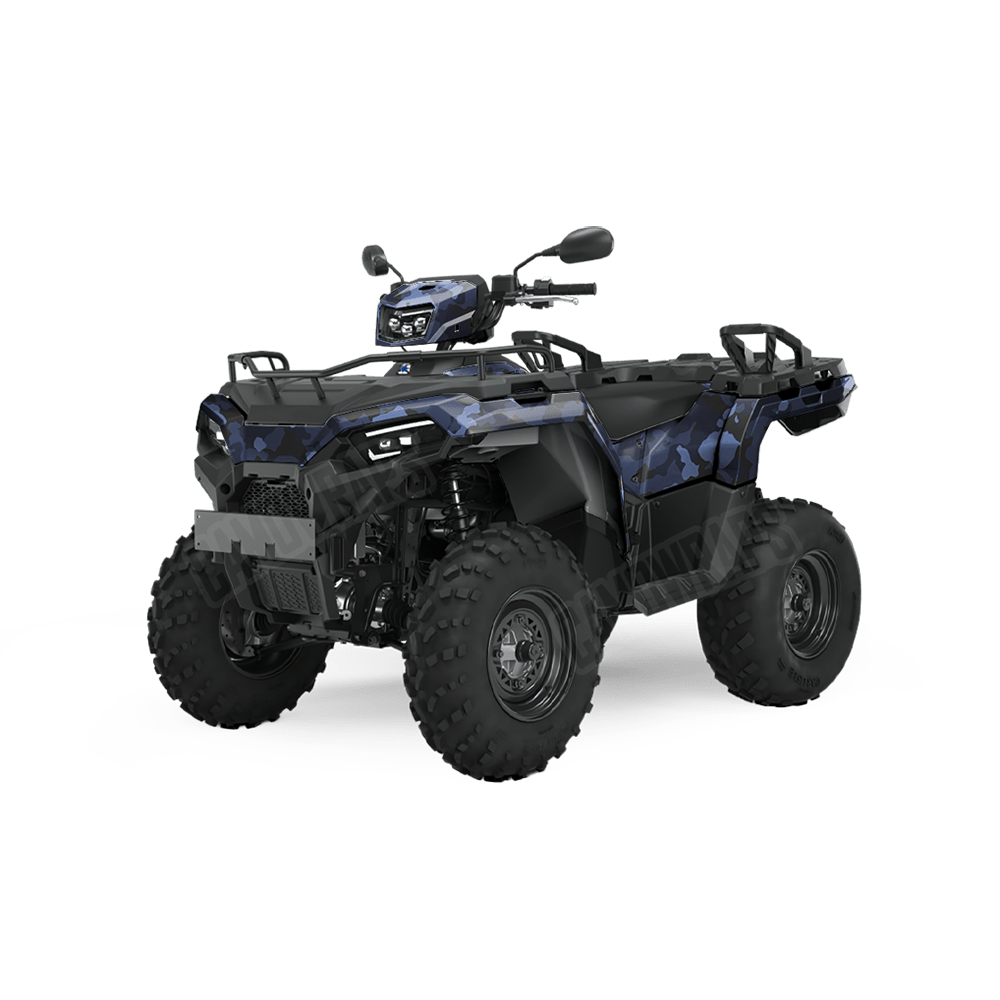 Large Cumulus Blue Midnight Camo ATV Vinyl Wrap