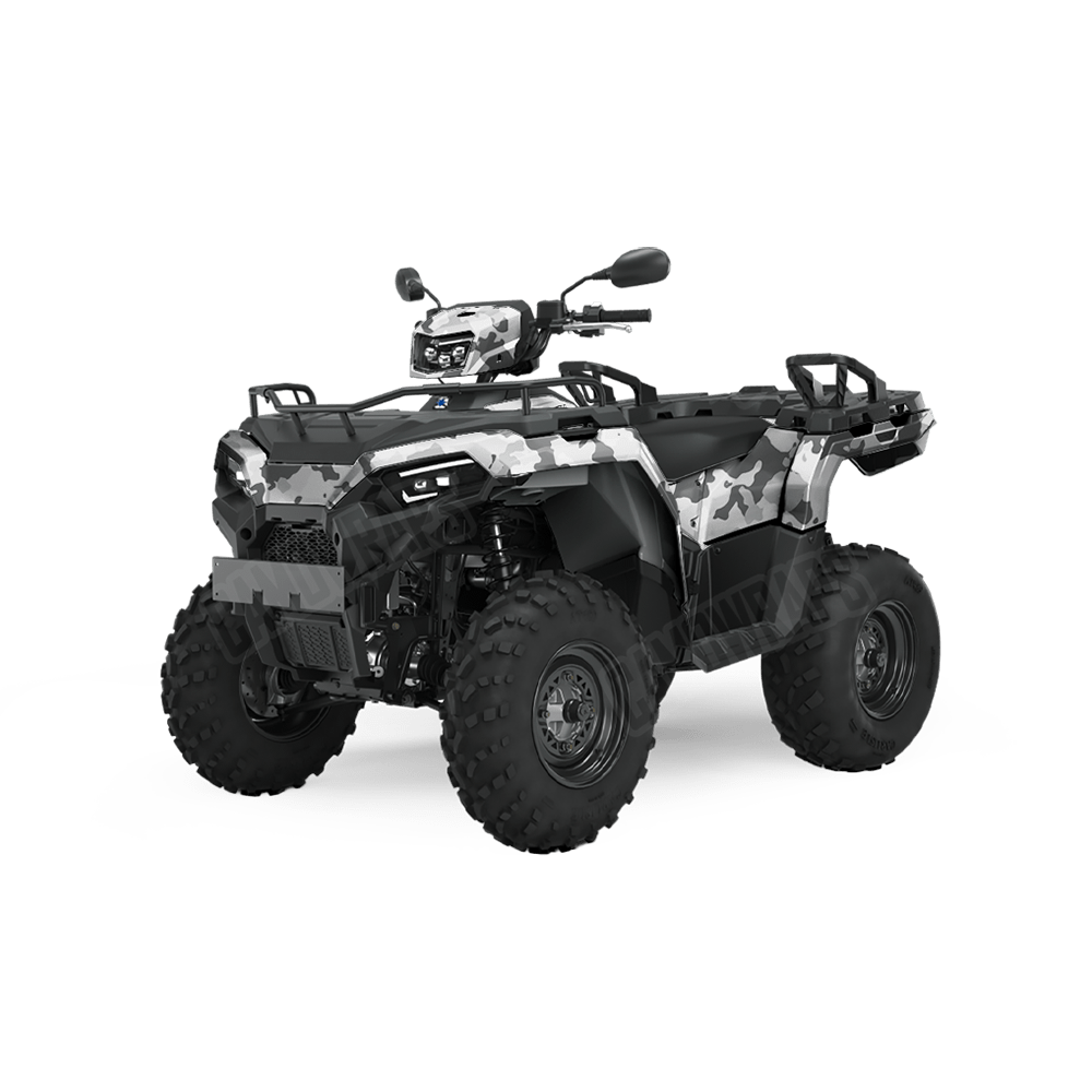 Large Cumulus Snow Camo ATV Vinyl Wrap