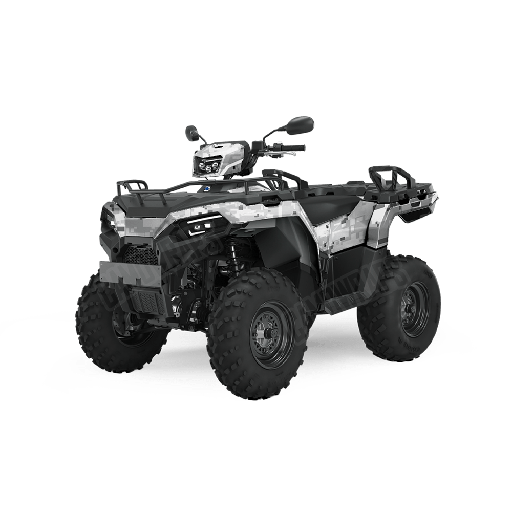 Large Digital Snow Camo ATV Vinyl Wrap